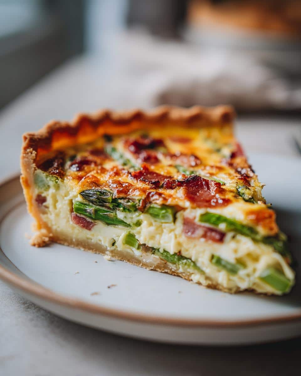 Creamy Asparagus Bacon Quiche Recipe in Just 35 Minutes 2 Asparagus Bacon Quiche - detail 2