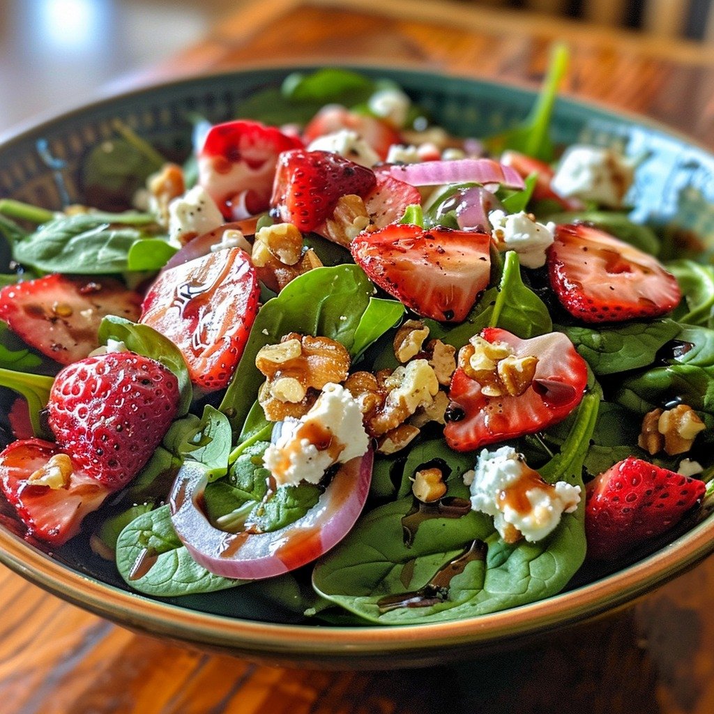 Fresh and Flavorful Strawberry Spinach Salad Recipe
